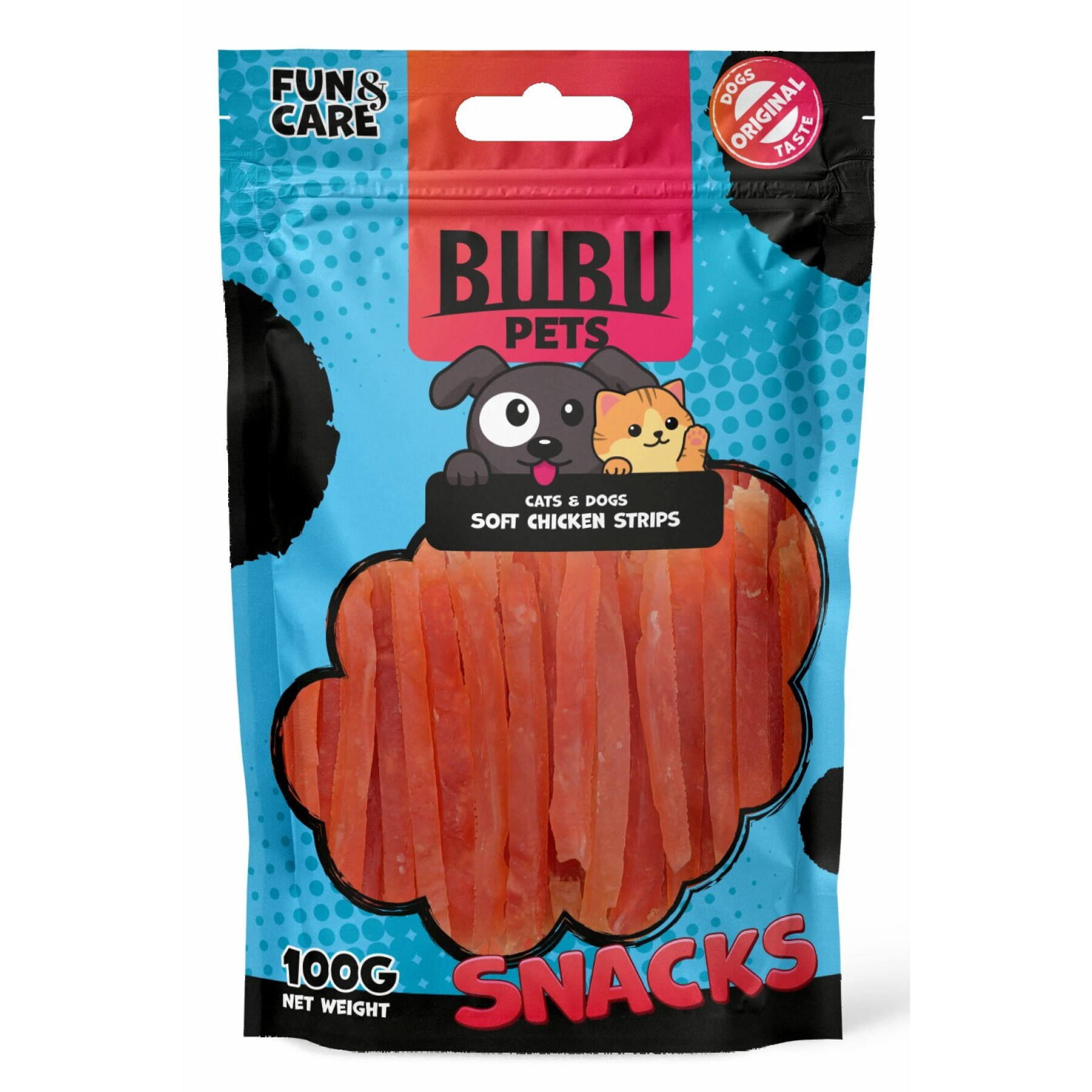 Guloseima para cães com tiras de frango BUBU Pets