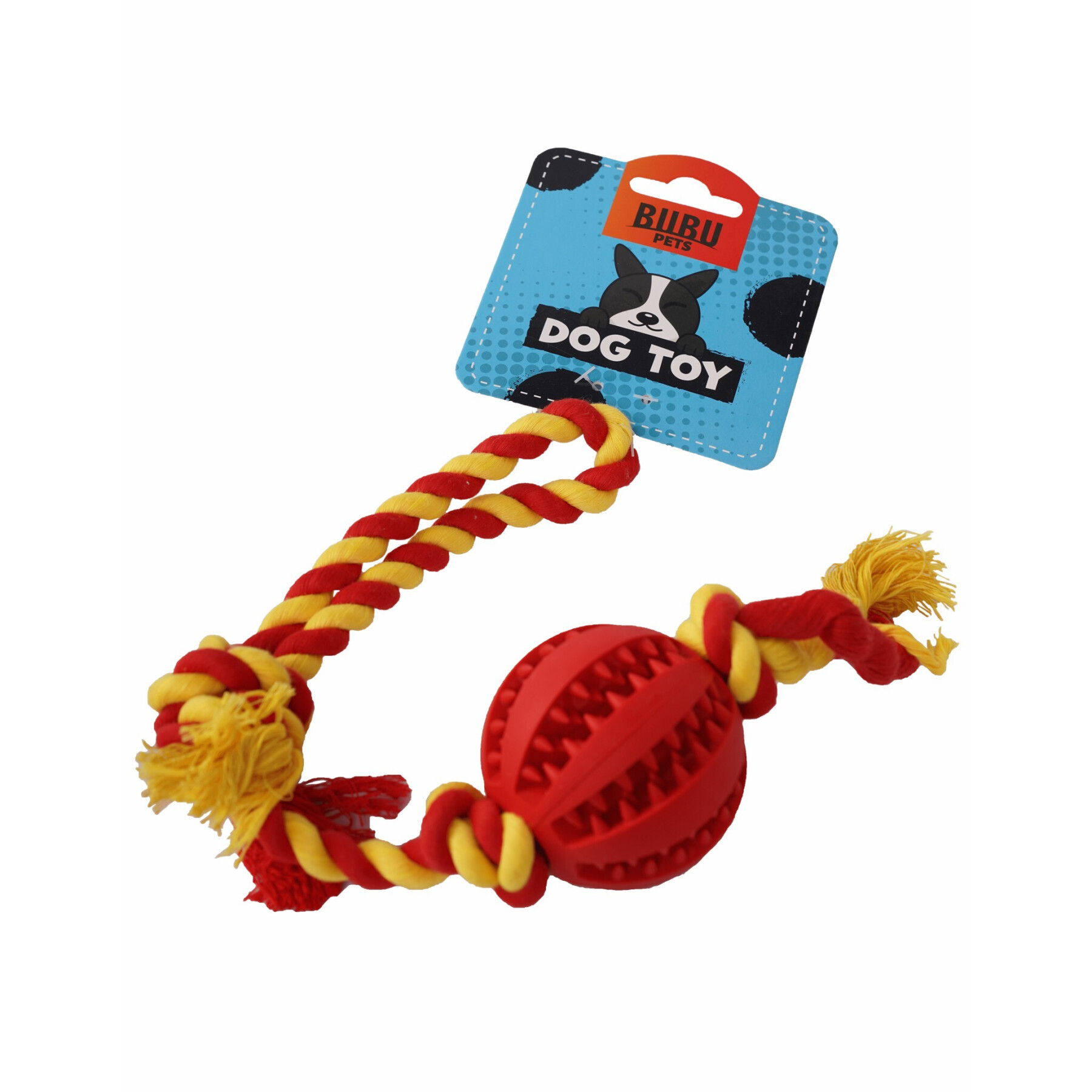 Brinquedo de basebol dentário para cães com corda de algodão BUBU Pets