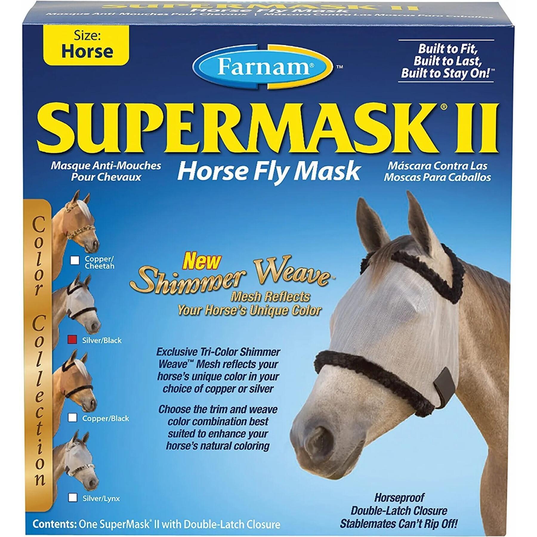 Máscara de mosca para cavalos com orelhas Farnam Supermask II Xl XL