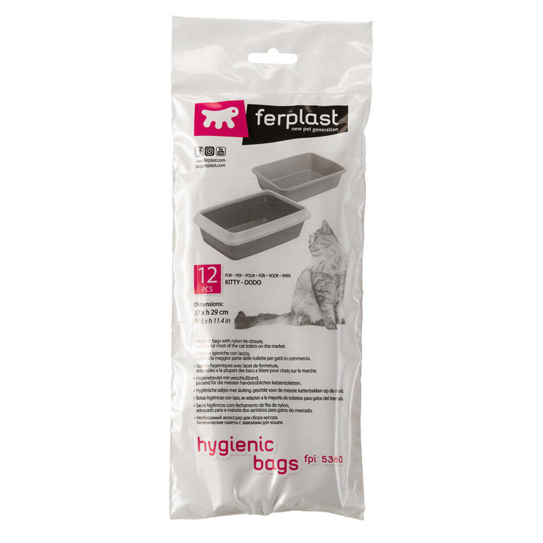 Saco higiénico para tabuleiro de areia para gatos Ferplast FPI 5360 (x12)
