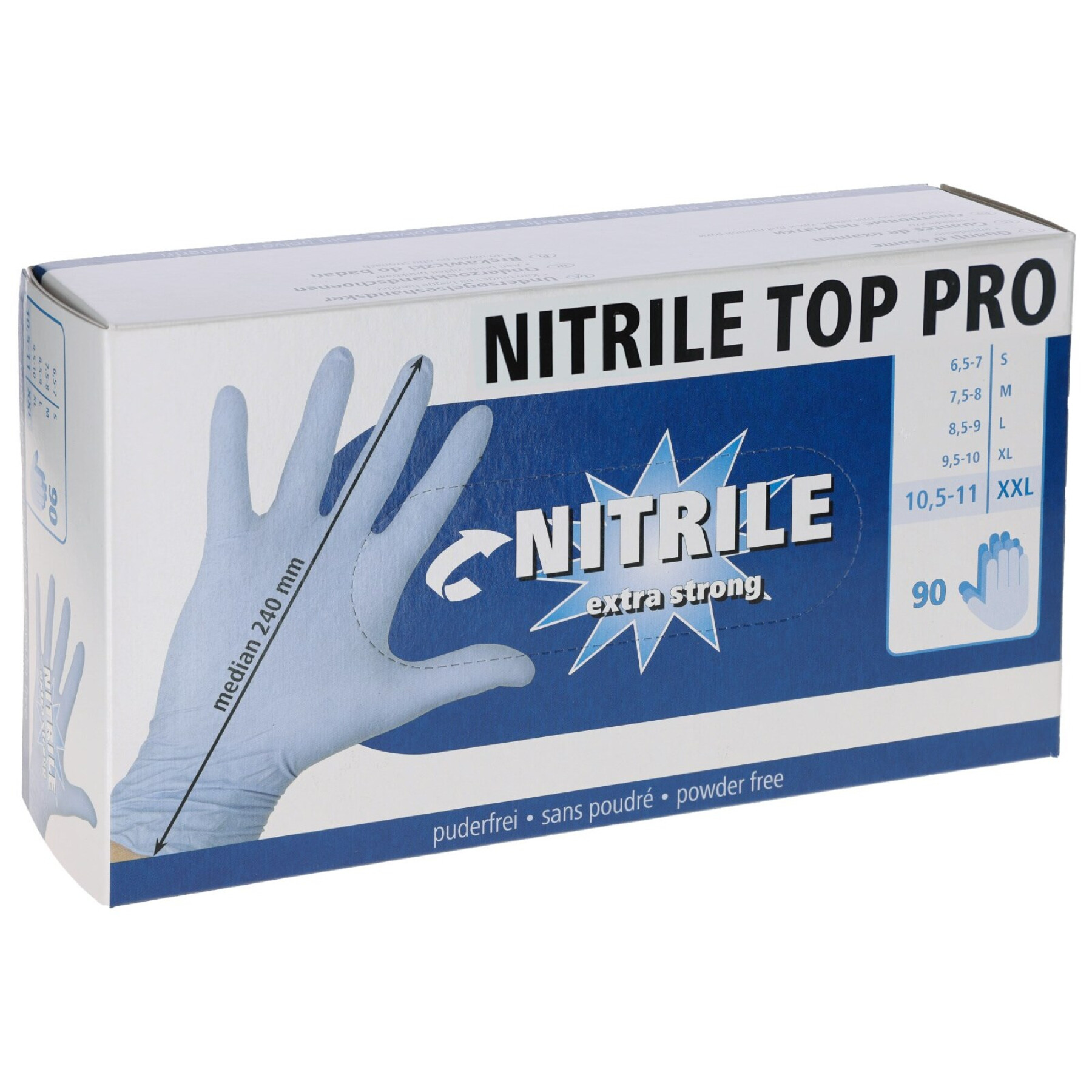 Luvas de nitrilo descartáveis Kerbl Top Pro (x90)