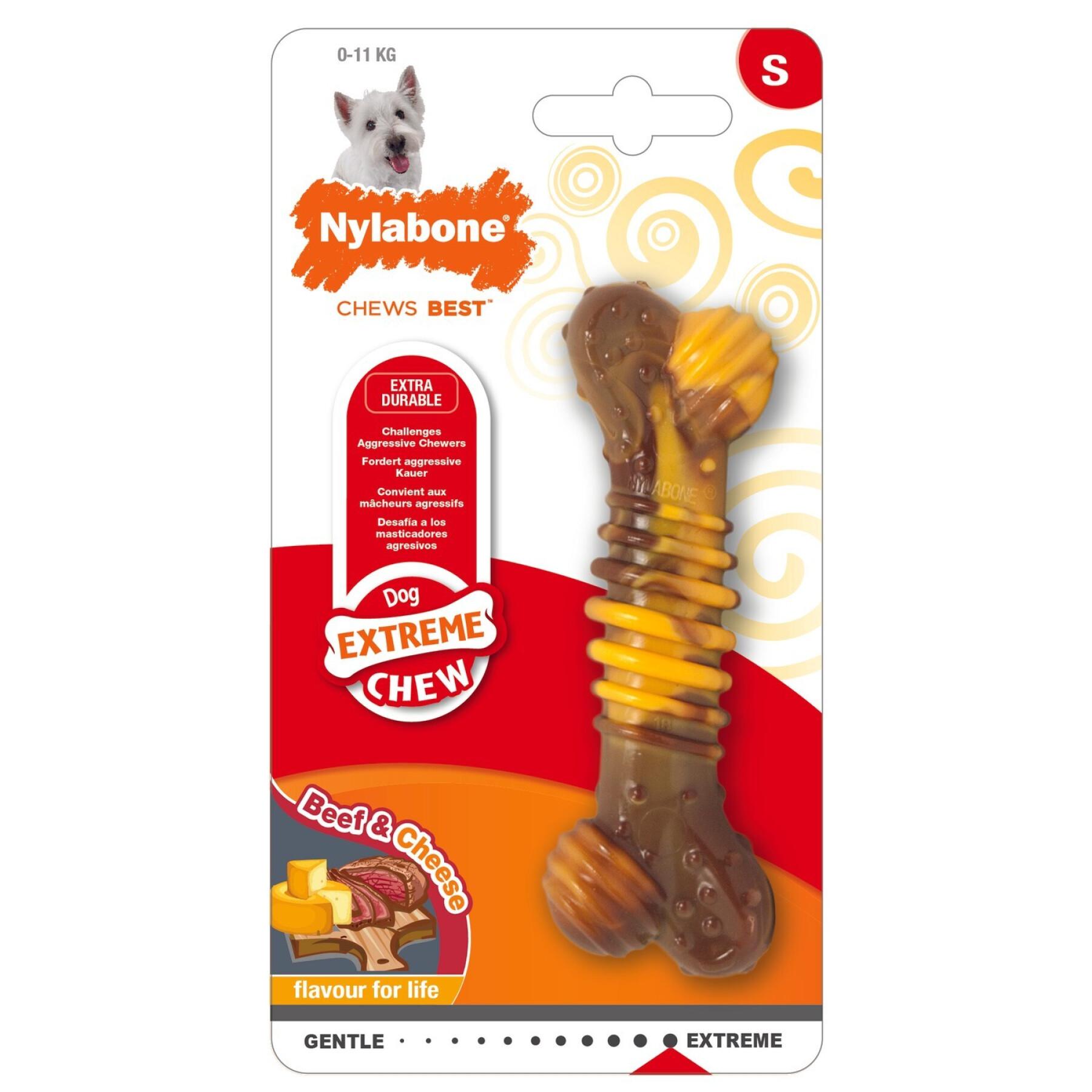 Brinquedo de cão Nylabone Extreme Chew - Texture Bone Steak And Cheese M