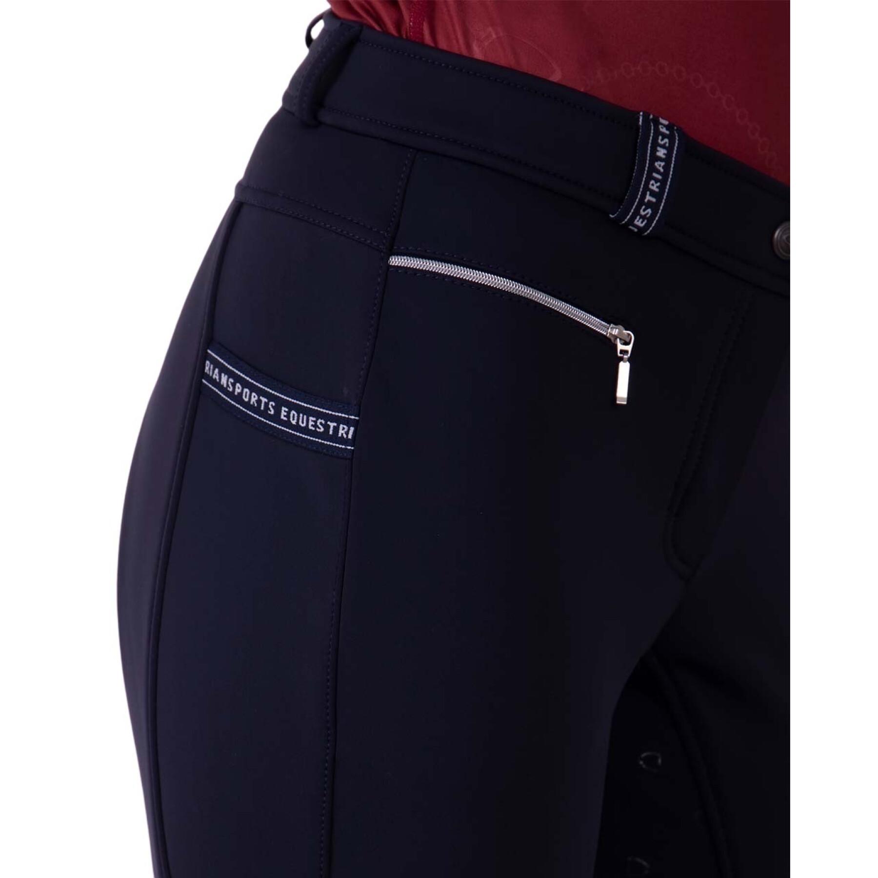 Calças de montar em calças de montar com punho completo para mulheres QHP Marlous