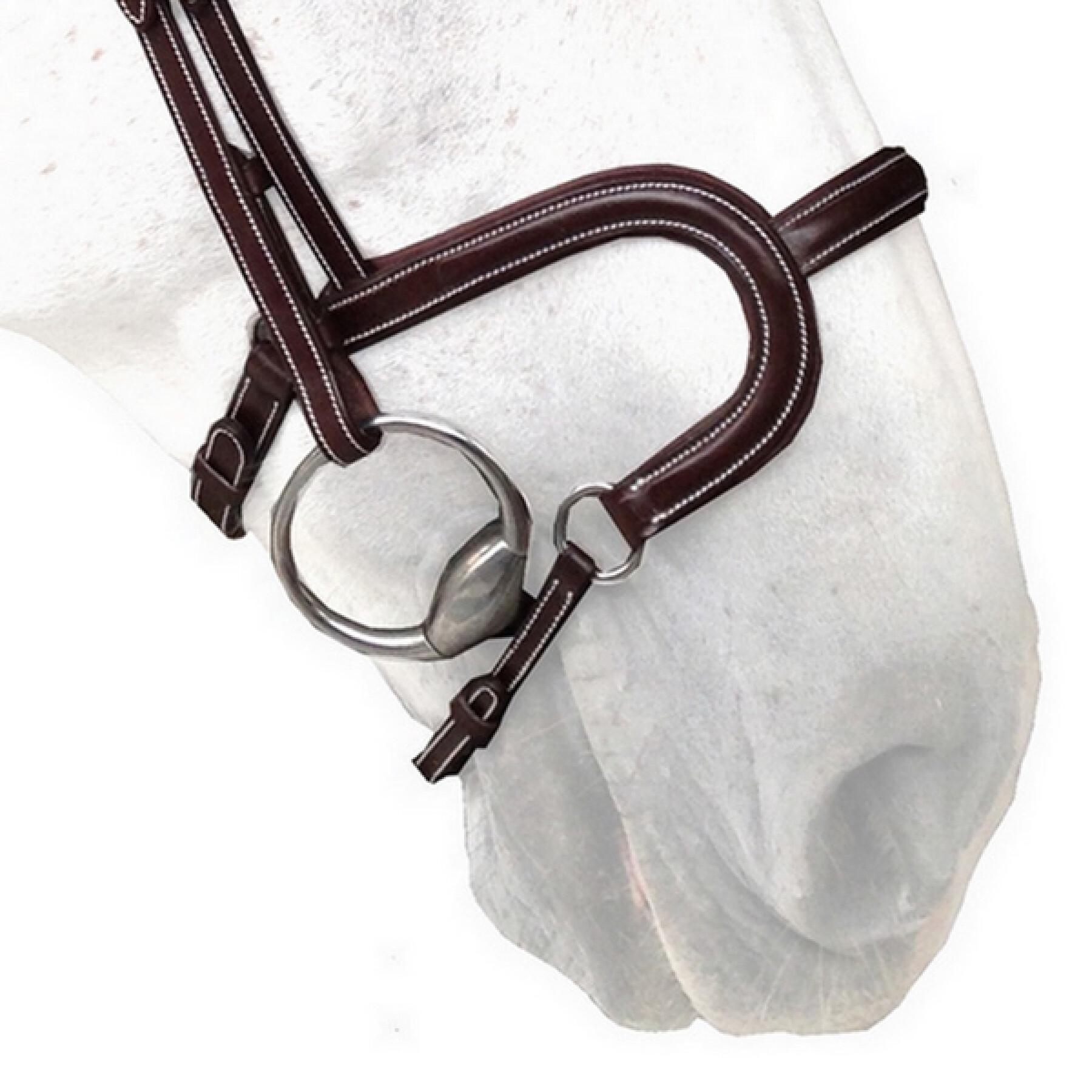 Banda nasal plana de cavalo de couro Silver Crown H Classique