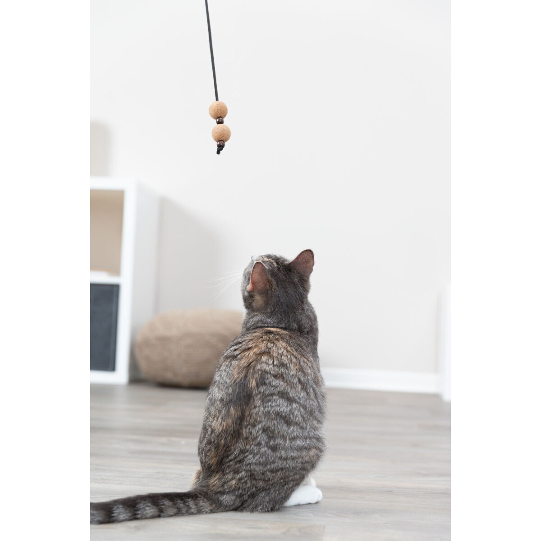 Cana de pesca para gatos com bolas de madeira/feltro Trixie CityStyle (x4)