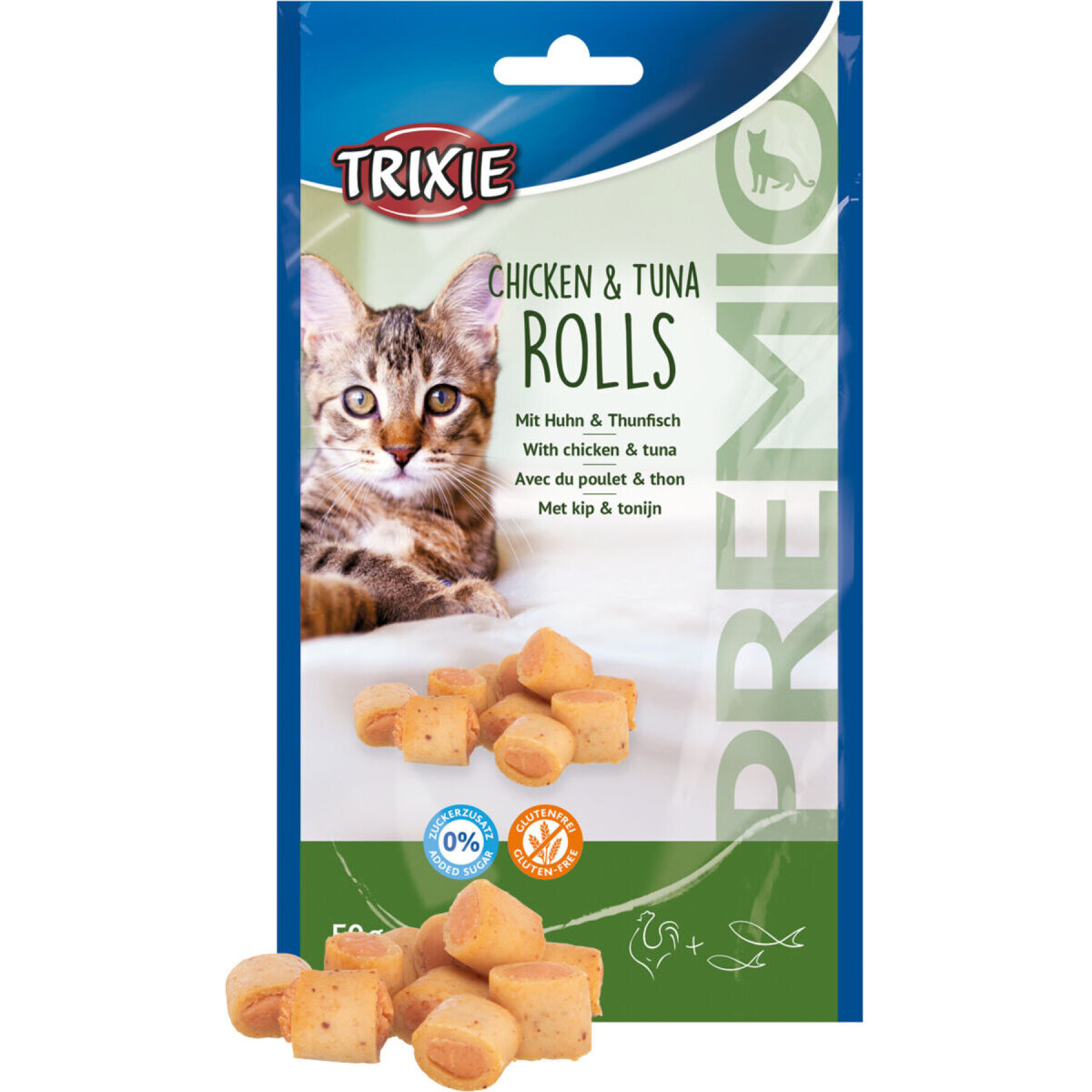 Guloseimas para gatos Trixie Premio Chicken & Tuna Roll (x6)