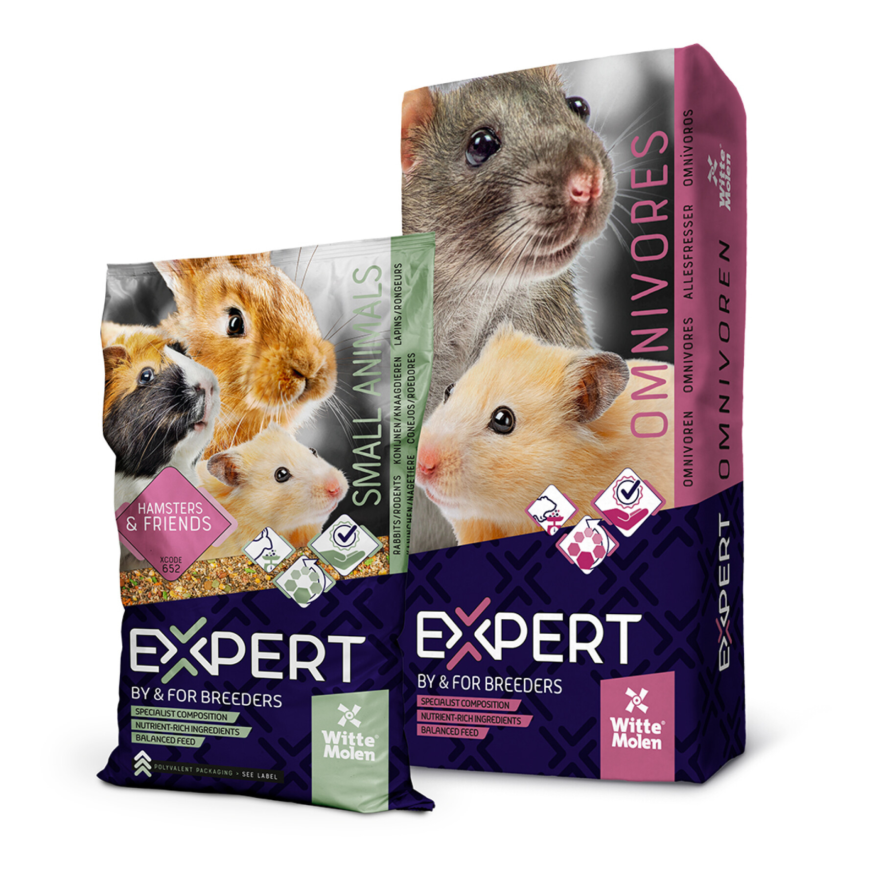 Suplemento alimentar para a digestão de roedores e hamsters Witte Molen Expert