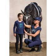 T-shirt de equitação feminina Cavalliera Jumping star