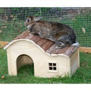 Cabana para roedores com telhado curvo Kerbl Nature