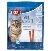 Guloseimas para gatos com salmão e truta Trixie Premio Stick Quintett
